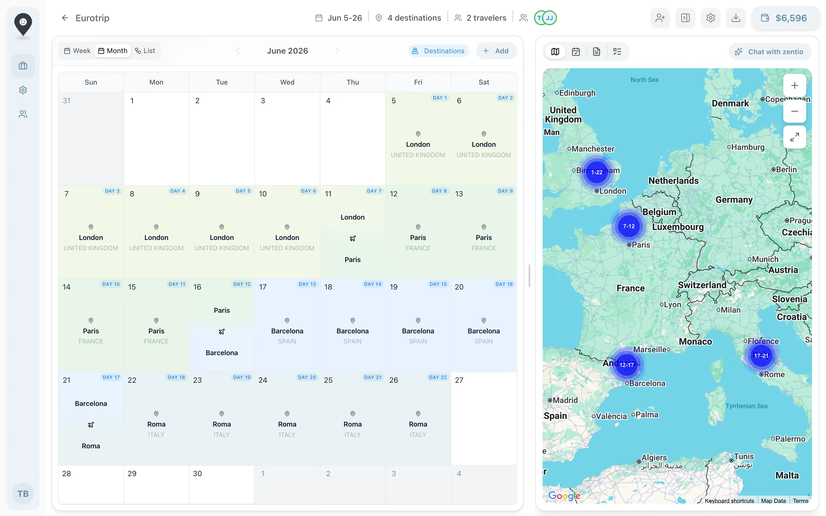 Trip update notifications and change tracking